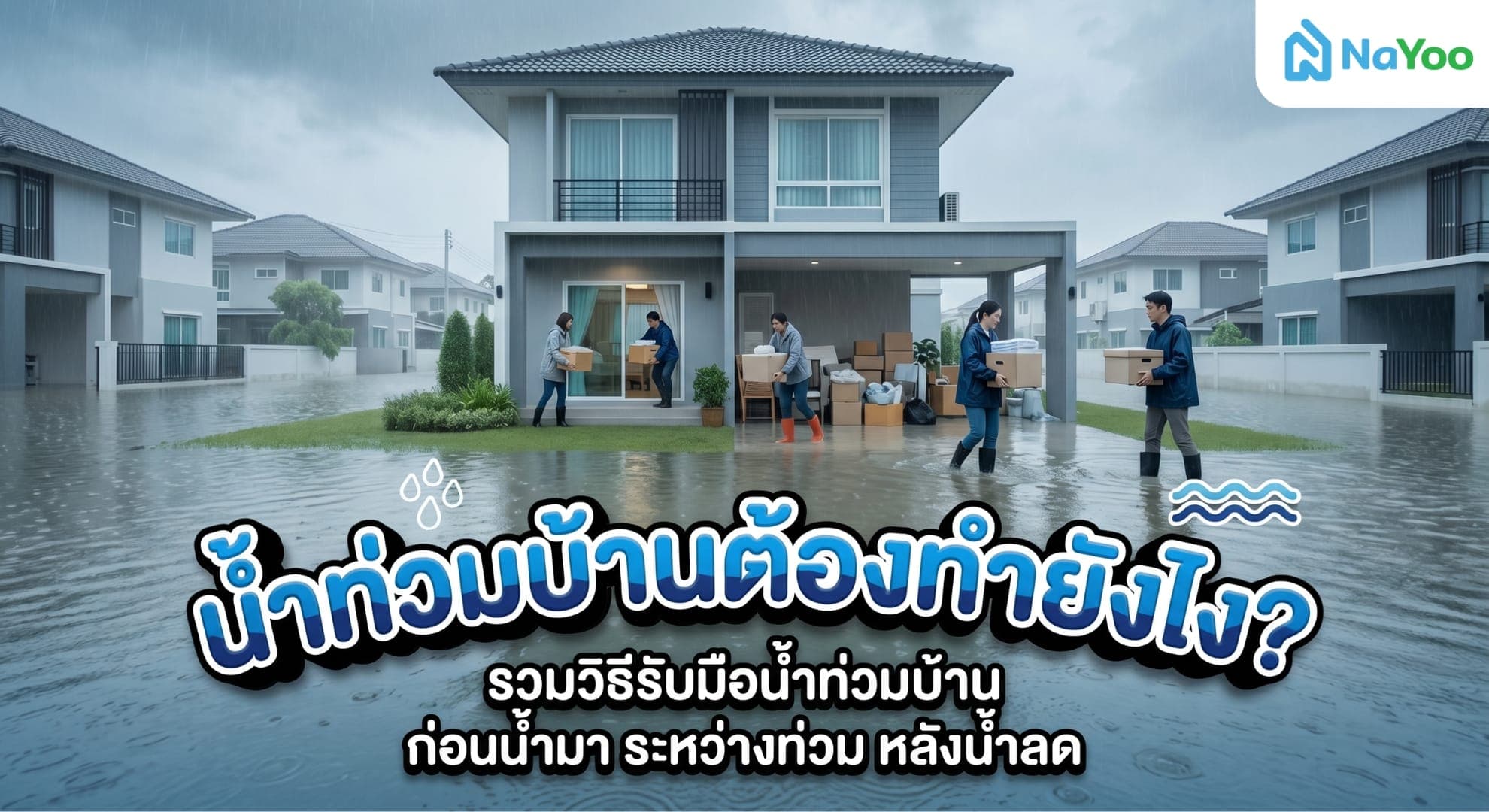 น้ำท่วมบ้านต้องทำยังไง? คู่มือรับมือตั้งแต่ก่อนน้ำมา จนถึงหลังน้ำลด