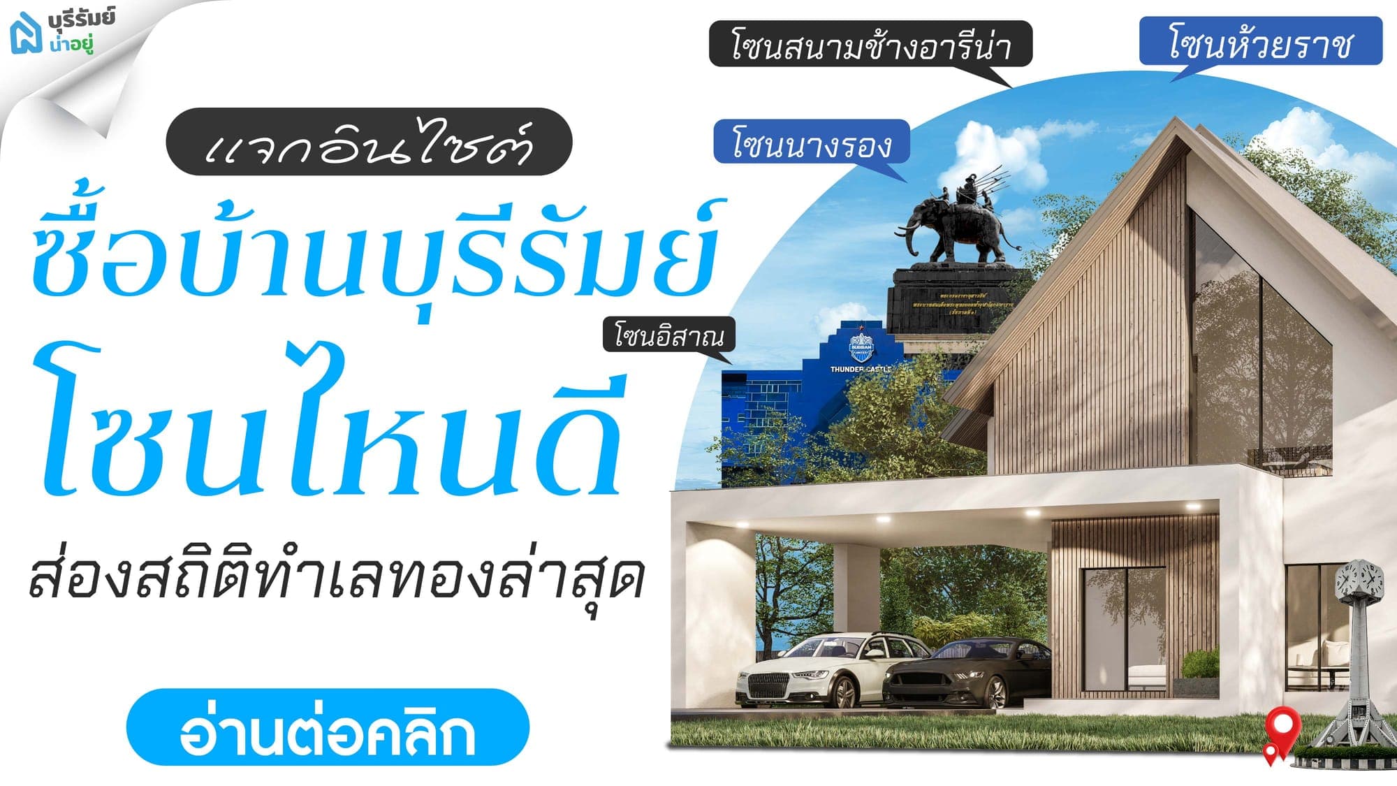 แจกอินไซต์ ซื้อบ้านบุรีรัมย์โซนไหนดี ส่องสถิติทำเลทองล่าสุด