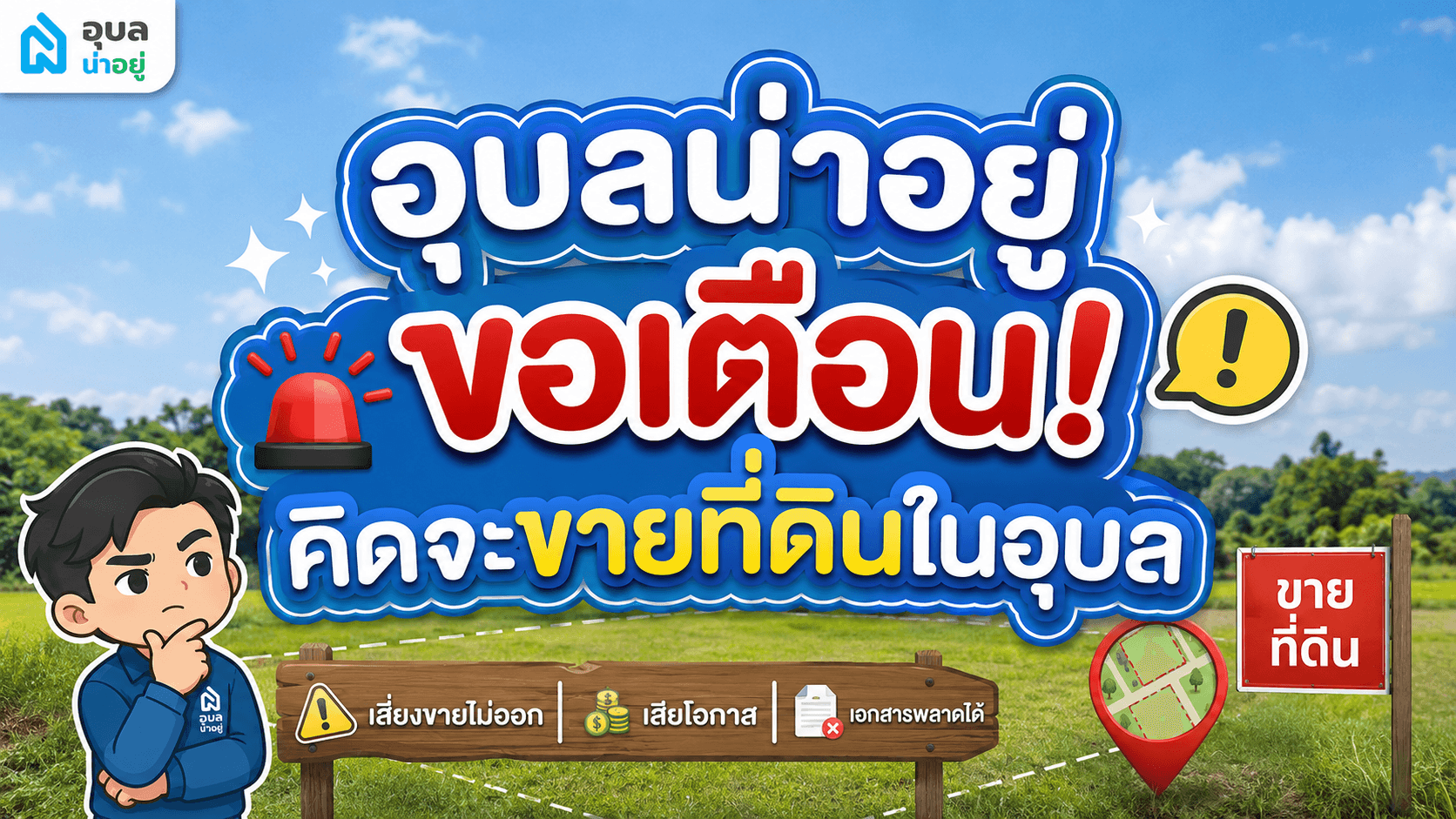 เรื่องสำคัญที่ อุบลน่าอยู่ ขอเตือน ถ้าคุณกำลังคิดจะขายที่ดินในอุบลด้วยตัวเอง
